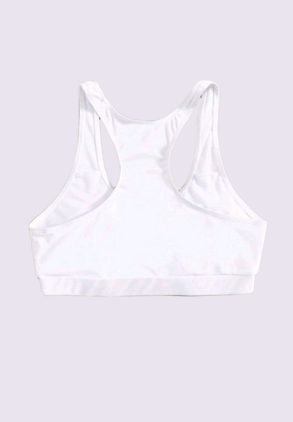 Criss-cross back Swimsuit Top in White